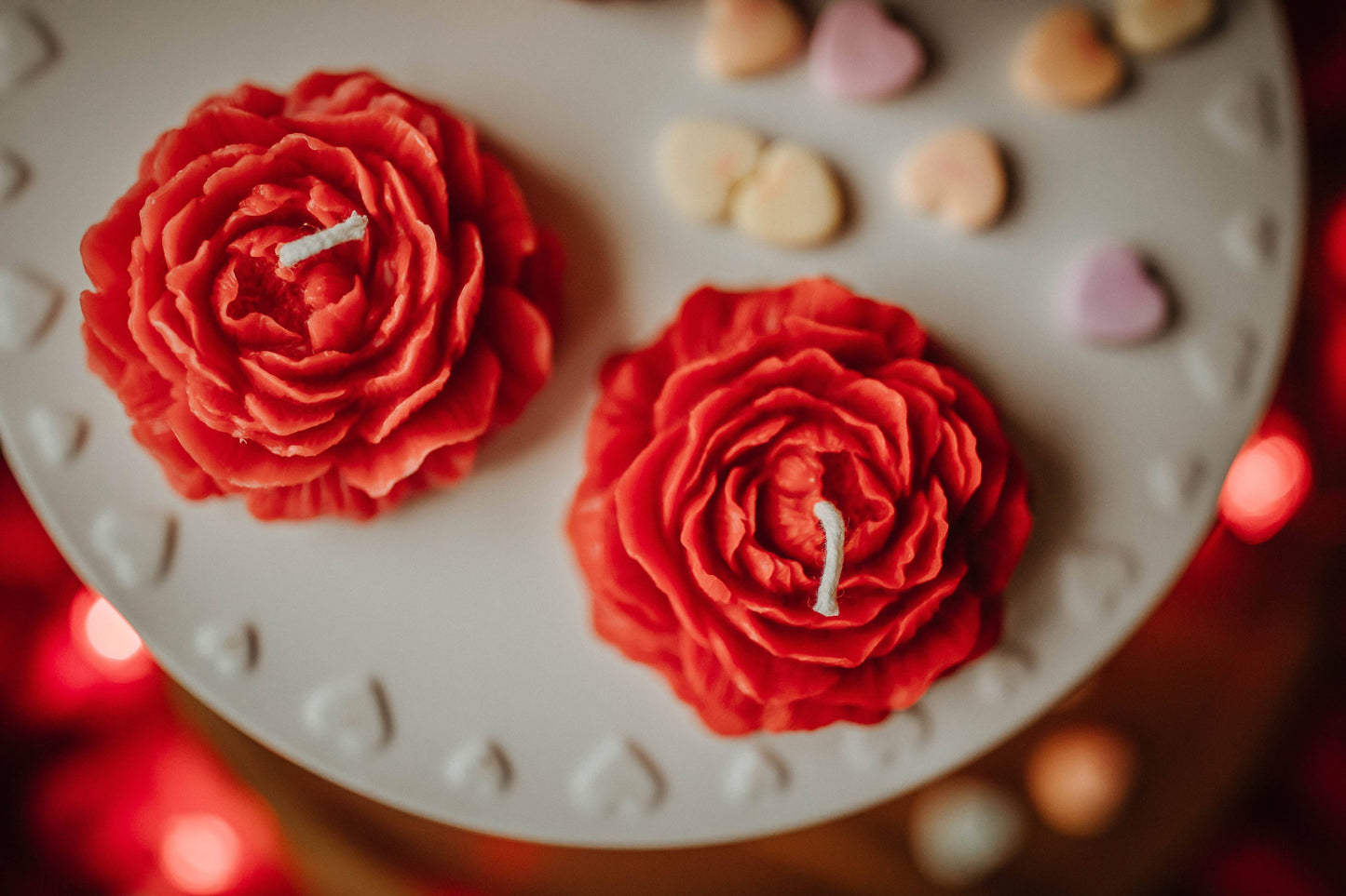 Beeswax peony candles: Color assortment
