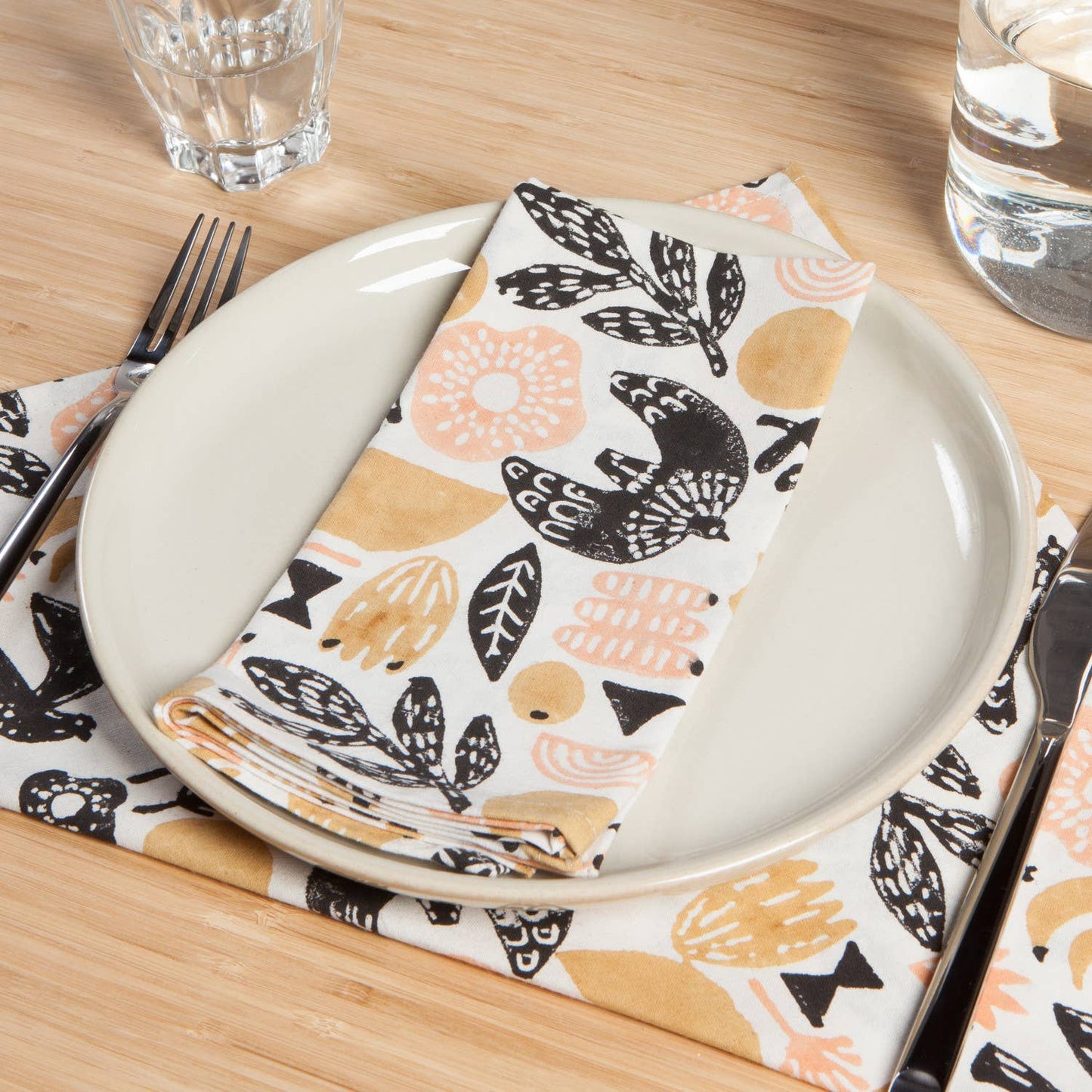Myth Cotton Block Printed Napkins - Set of 4