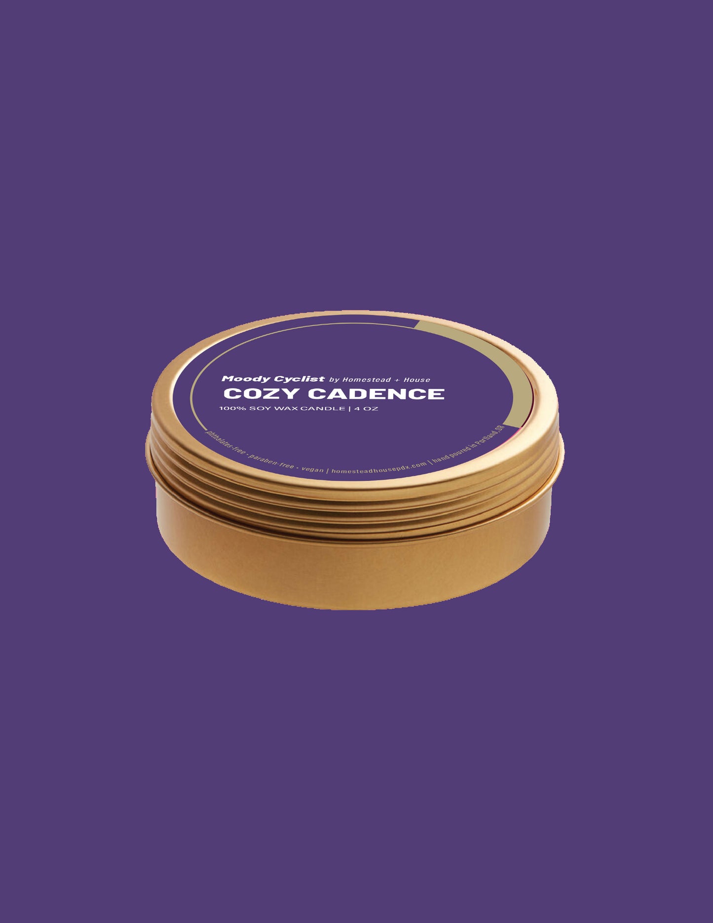 Cozy Cadence 4oz Travel Tin Candle | Non-Toxic Soy Candle with Wooden Wick