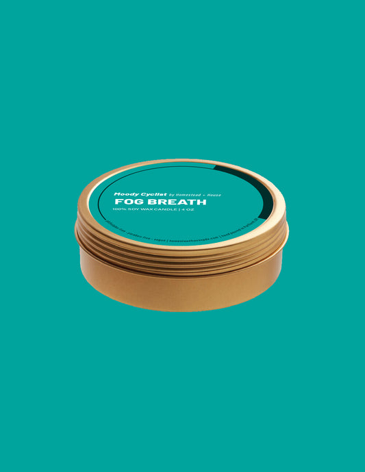 Fog Breath 4oz Travel Tin Candle | Non-Toxic Soy Candle with Wooden Wick