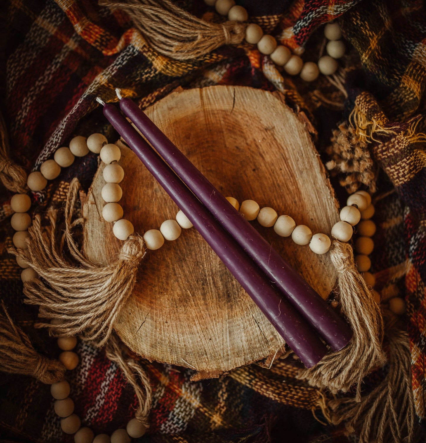 Pure Beeswax Taper Candle: Fall Assortment