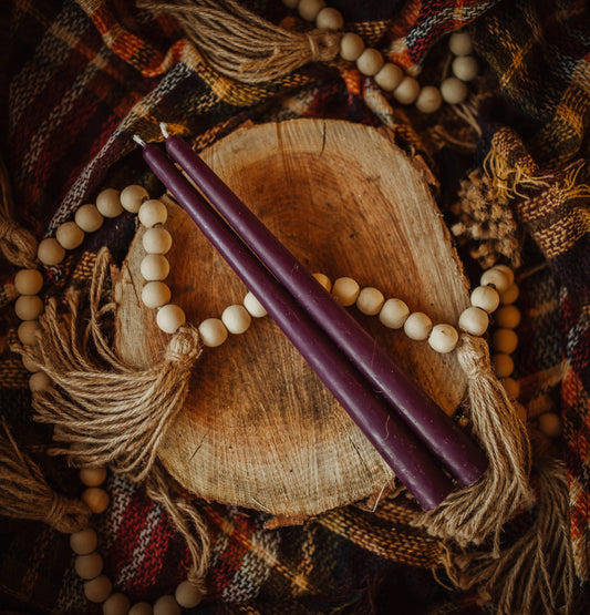 Pure Beeswax Taper Candle: Fall Assortment