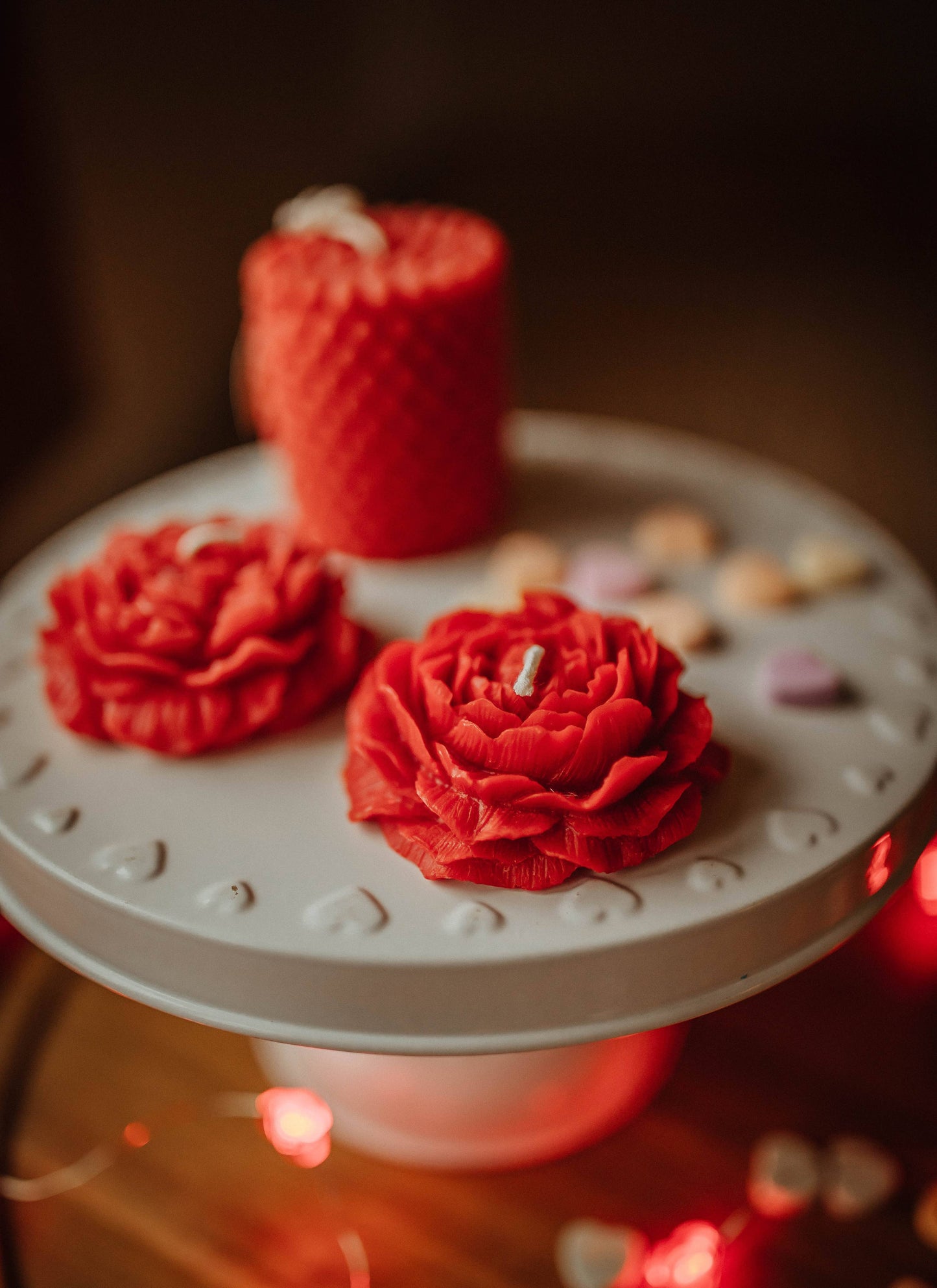 Beeswax peony candles: Color assortment