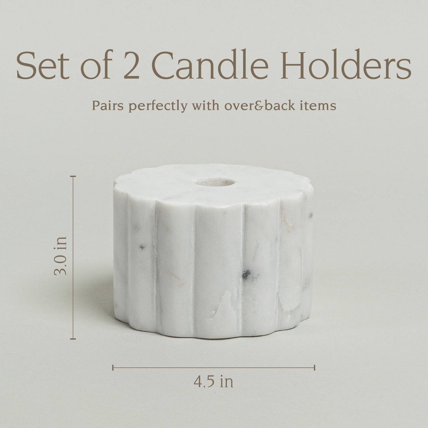 Marble Ribbed Candle Holder