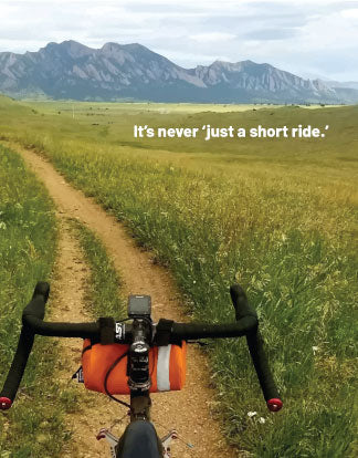 it's never 'just a short ride.' | A2 card with kraft envelope