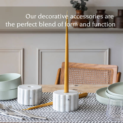 Marble Ribbed Candle Holder