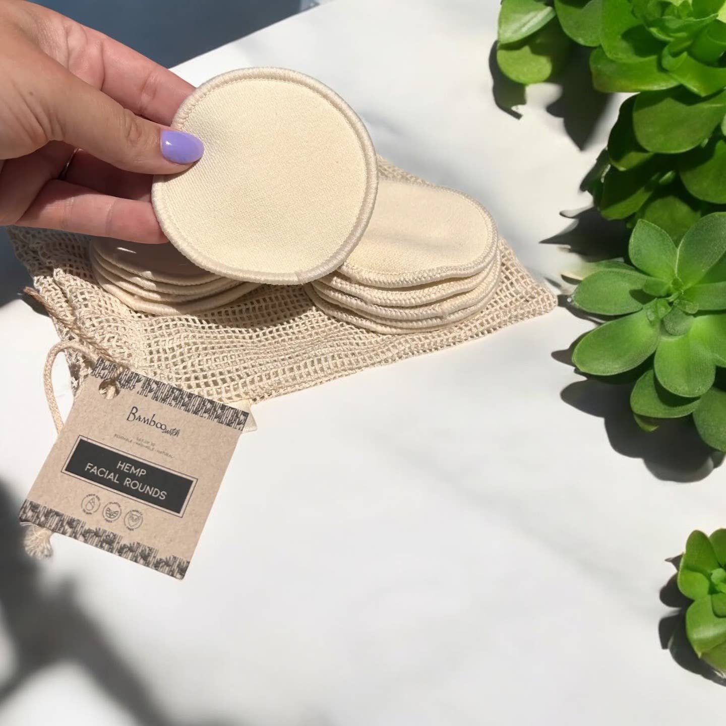 Reusable Hemp Facial Rounds - Set of 10