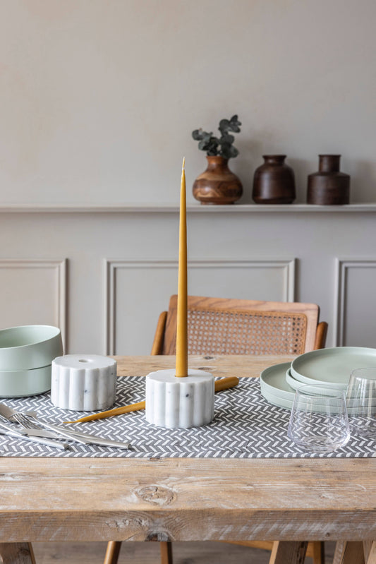 Marble Ribbed Candle Holder