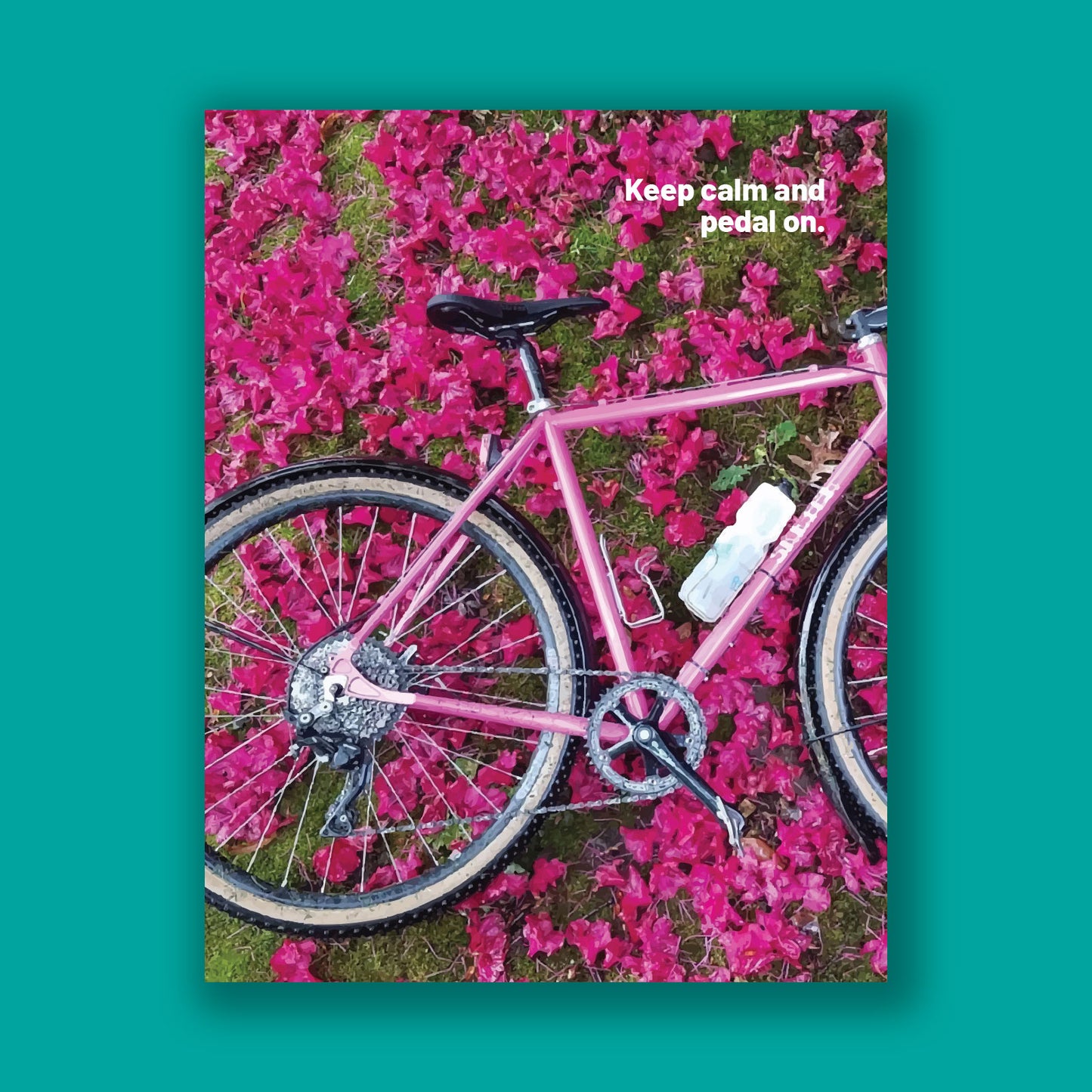 Keep calm and pedal on | A2 card with kraft envelope